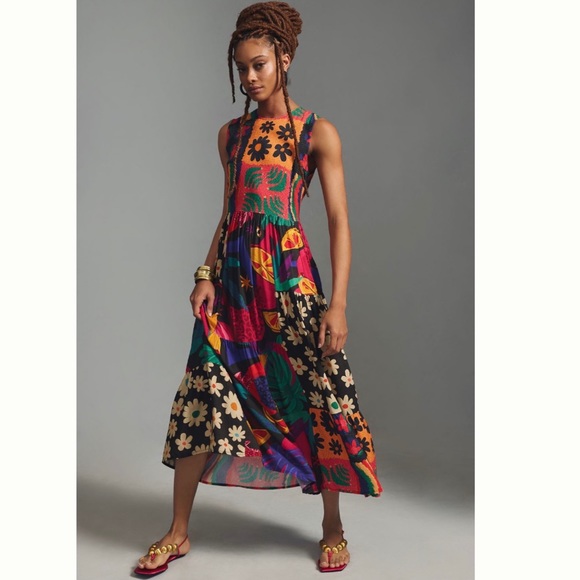 FARM Rio Dresses & Skirts - NWT Farm Rio Sleeveless Patchwork Pop Print, Side Pockets Dress 2X